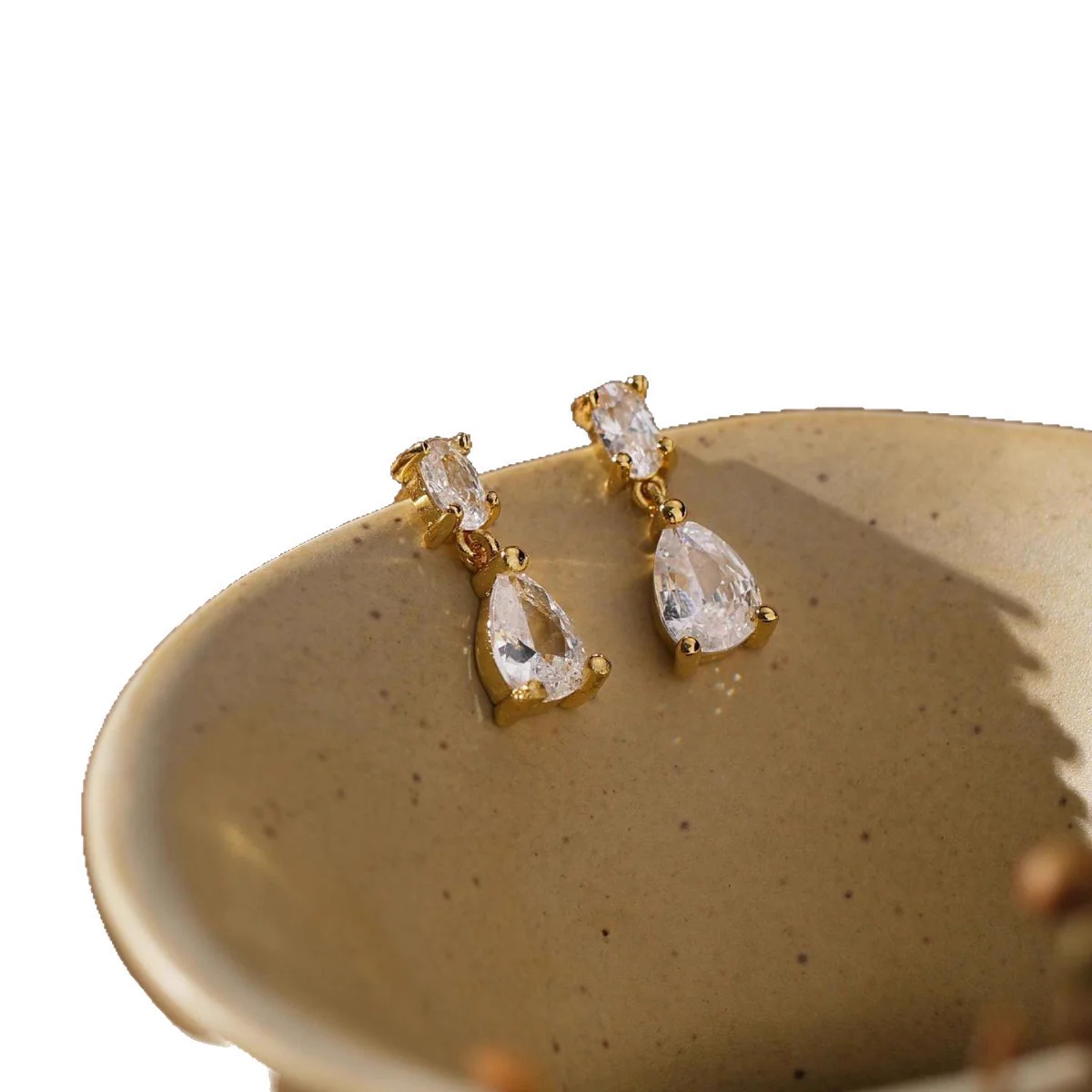 Bridesmaid CZ Teardrop Earrings