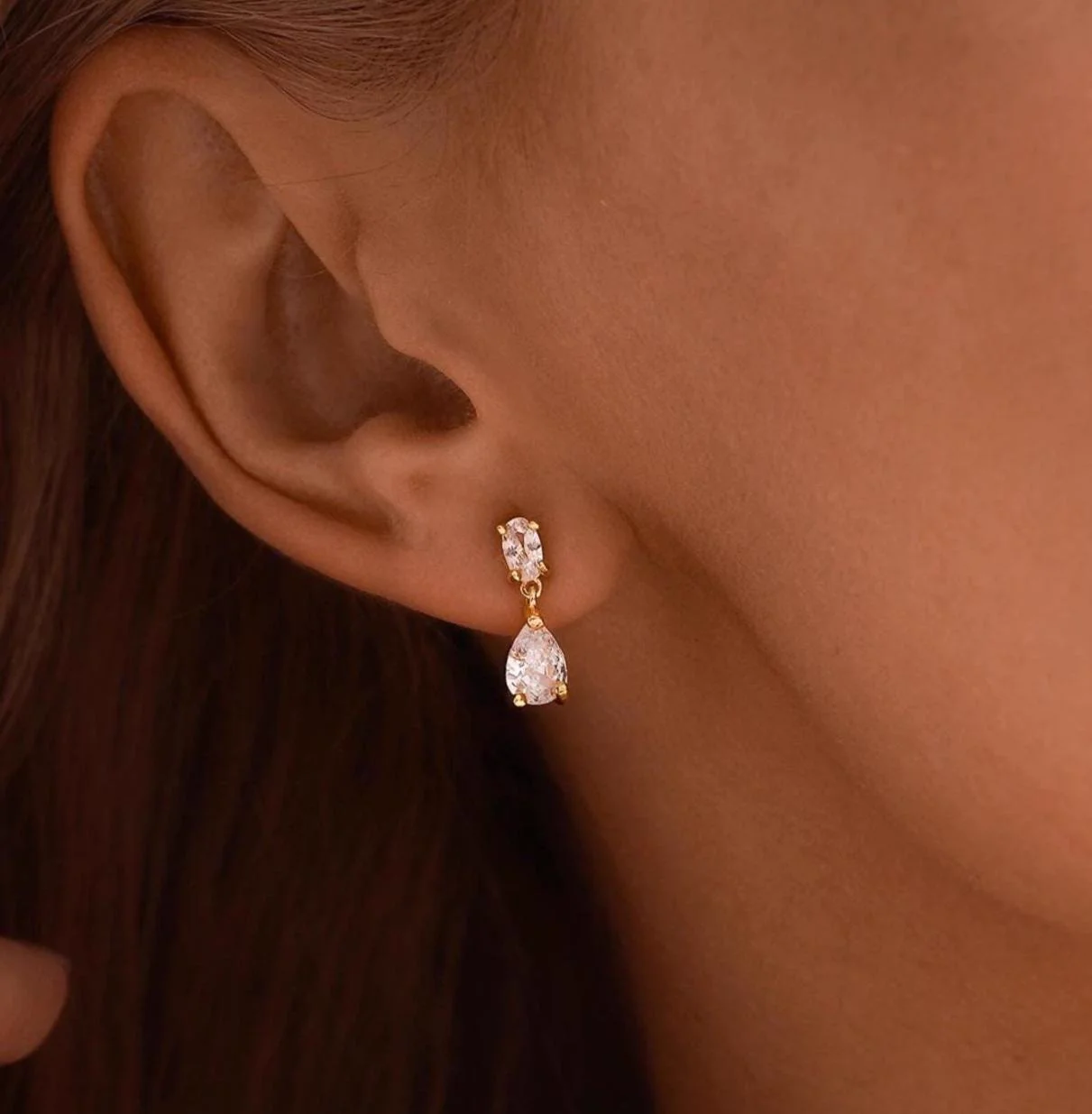 Bridesmaid CZ Teardrop Earrings