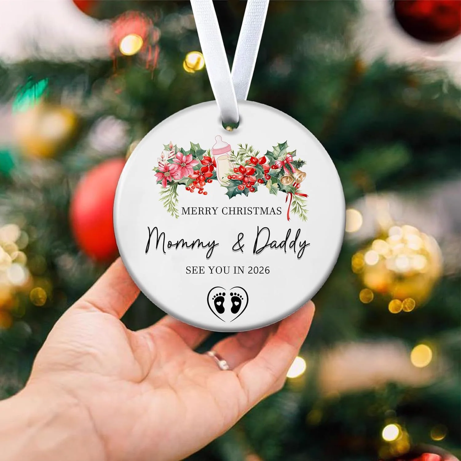 Custom Family Names Christmas Ornament
