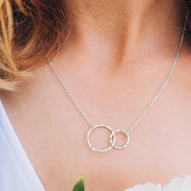 Mother & Daughter Two Circles Necklace