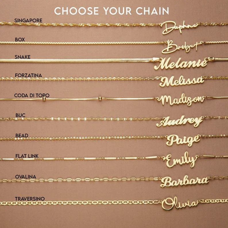Name Necklace with Chain
